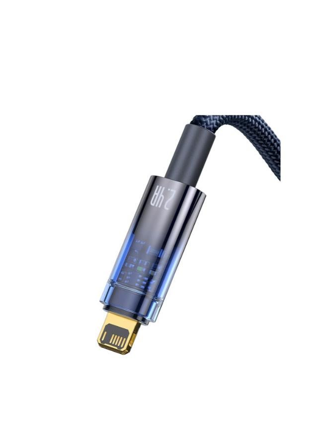 Baseus Explorer Series AuTo Power-Off Fast Charging Data Cable USB To Lightning (2.4A - 2m) blue - Image 2