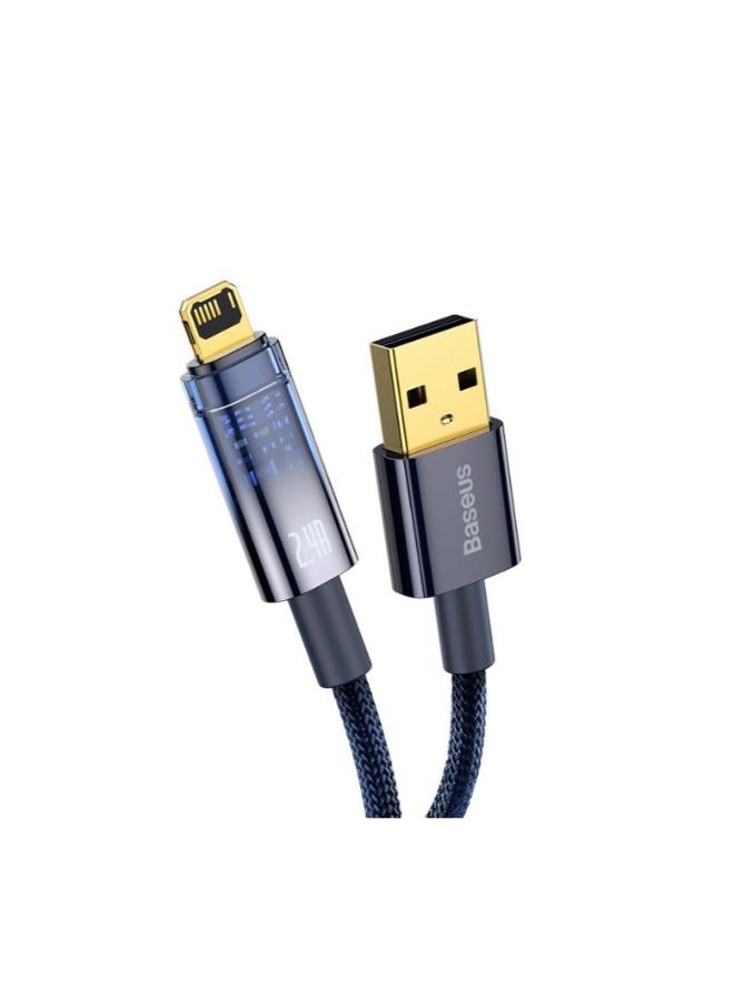 Baseus Explorer Series AuTo Power-Off Fast Charging Data Cable USB To Lightning (2.4A - 2m) blue - Image 3