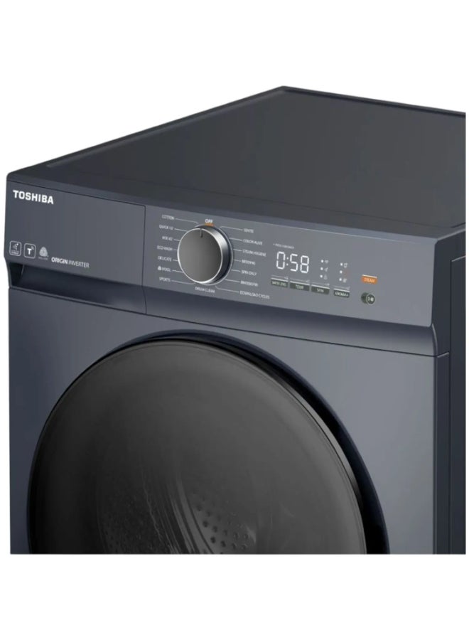 توشيبا غسالة ملابس تحميل أمامي 10 كجم، 1400 دورة في الدقيقة، 15 برنامج، غسيل بارد ECO، غسيل سريع 15 دقيقة، رمادي موراندي، TW-T21BU110UWB(MG) - Image 5