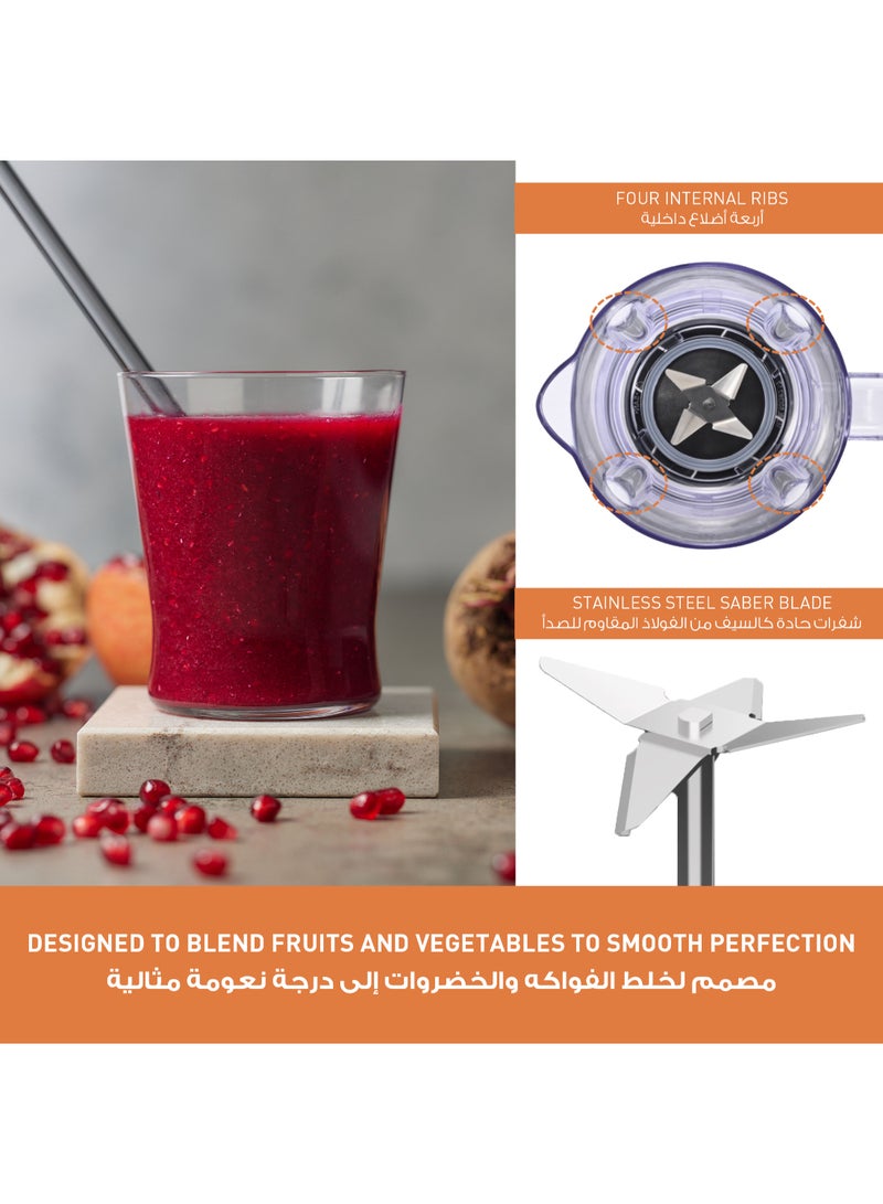 Panasonic Blender With Powerful 450W Motor, Curved Stainless Steel Blade For Easy Cutting & Smooth Blending, 1.0L Plastic Jug For Easy Handling, 2 Dry Mill For Grinding , 2 Speed+1 Pulse, Safety Lock 1.45 L 450 W MX-CP3121KTZ Black MX-CP3121KTZ black - Image 2