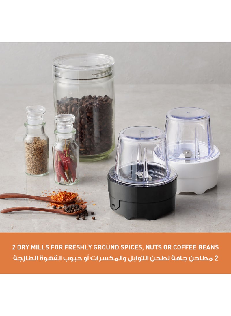 Panasonic Blender With Powerful 450W Motor, Curved Stainless Steel Blade For Easy Cutting & Smooth Blending, 1.0L Plastic Jug For Easy Handling, 2 Dry Mill For Grinding , 2 Speed+1 Pulse, Safety Lock 1.45 L 450 W MX-CP3121KTZ Black MX-CP3121KTZ black - Image 4