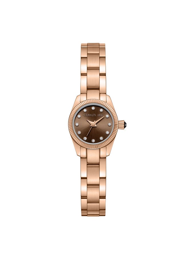 CERRUTI 1881 Women's Endine 19mm Brown Dial Stainless Steel Bracelet Analog Watch For Women - Image 1