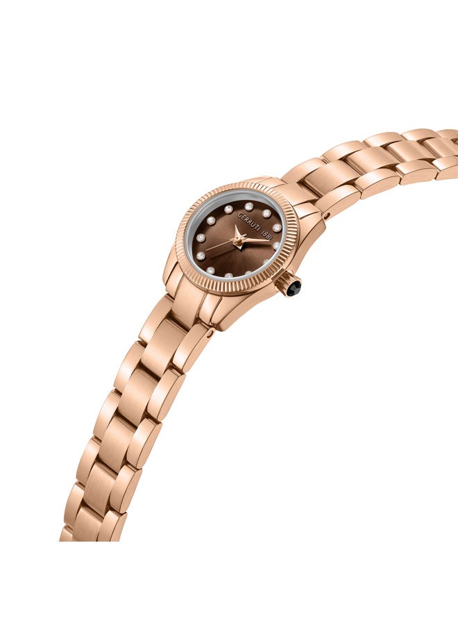 CERRUTI 1881 Women's Endine 19mm Brown Dial Stainless Steel Bracelet Analog Watch For Women - Image 2