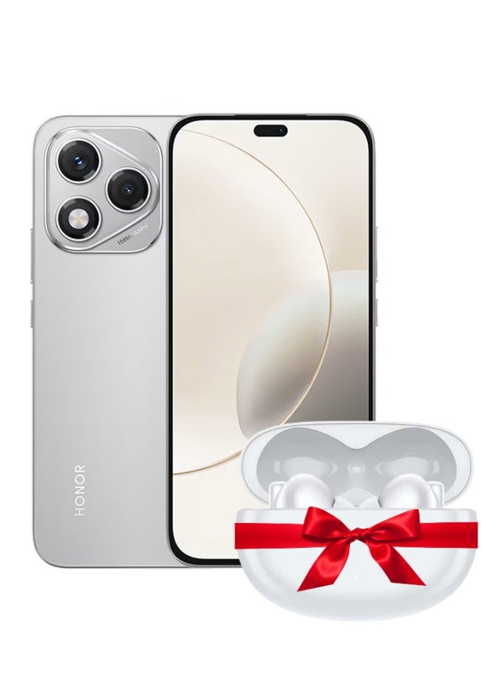 هونور 400 لايت ثنائي الشريحة رمادي مخملي 8 جيجابايت رام 256 جيجابايت 5G - نسخة الشرق الأوسط مع سماعات أذن Honor X5 Pro TWS مجانية - Image 1