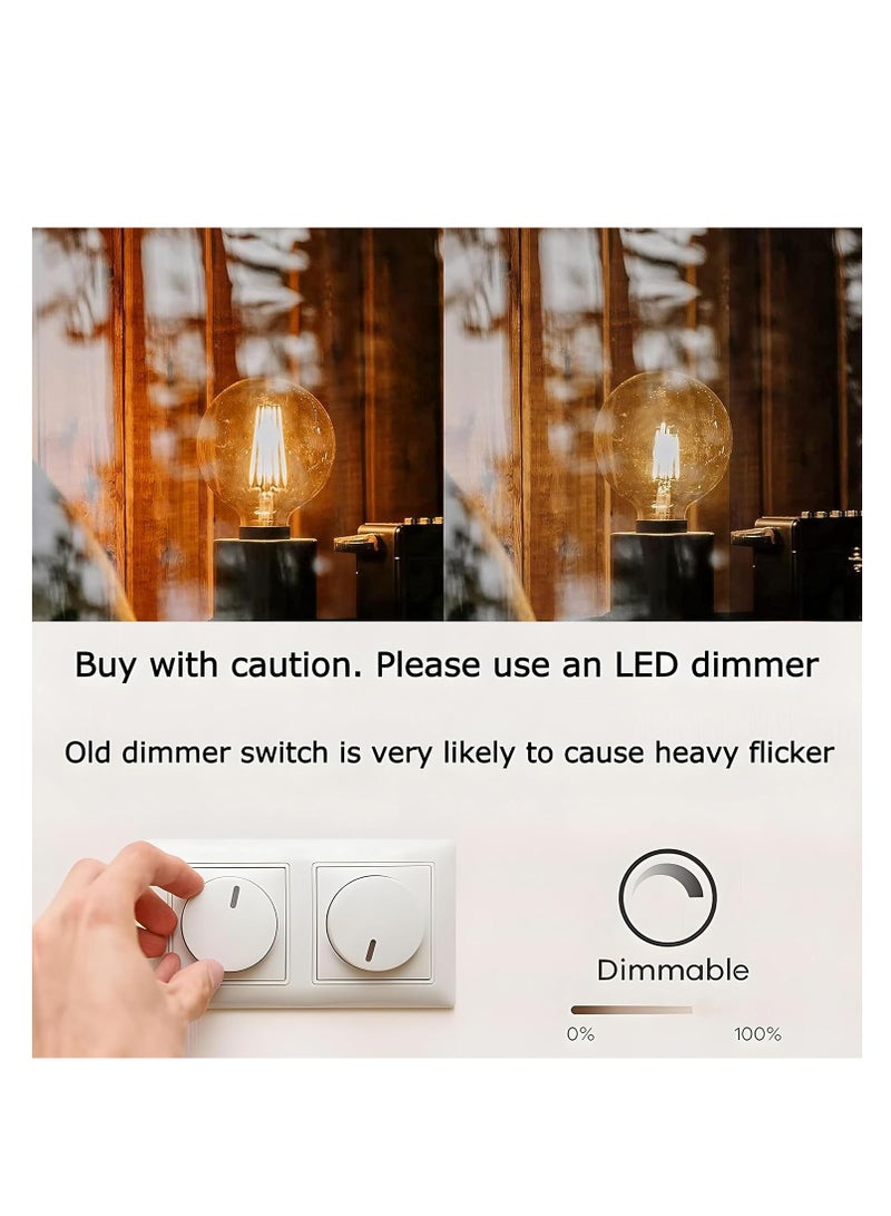 PHILIPS LED Bulb Classic G120 Dimmable, E27, Filament, Edison Vintage, 6 Watt, 806 Lumen (3 Pieces) - Image 4