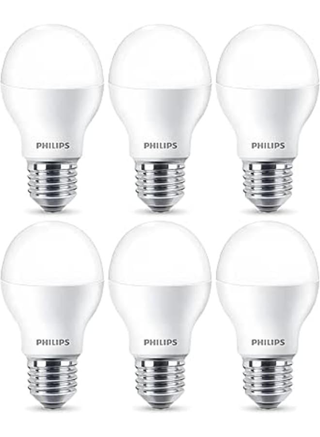 Philips Star LED Bulb E27, 9 Watt, 6500 Kelvin, 900 Lumen, E27 (6 Pieces, White)