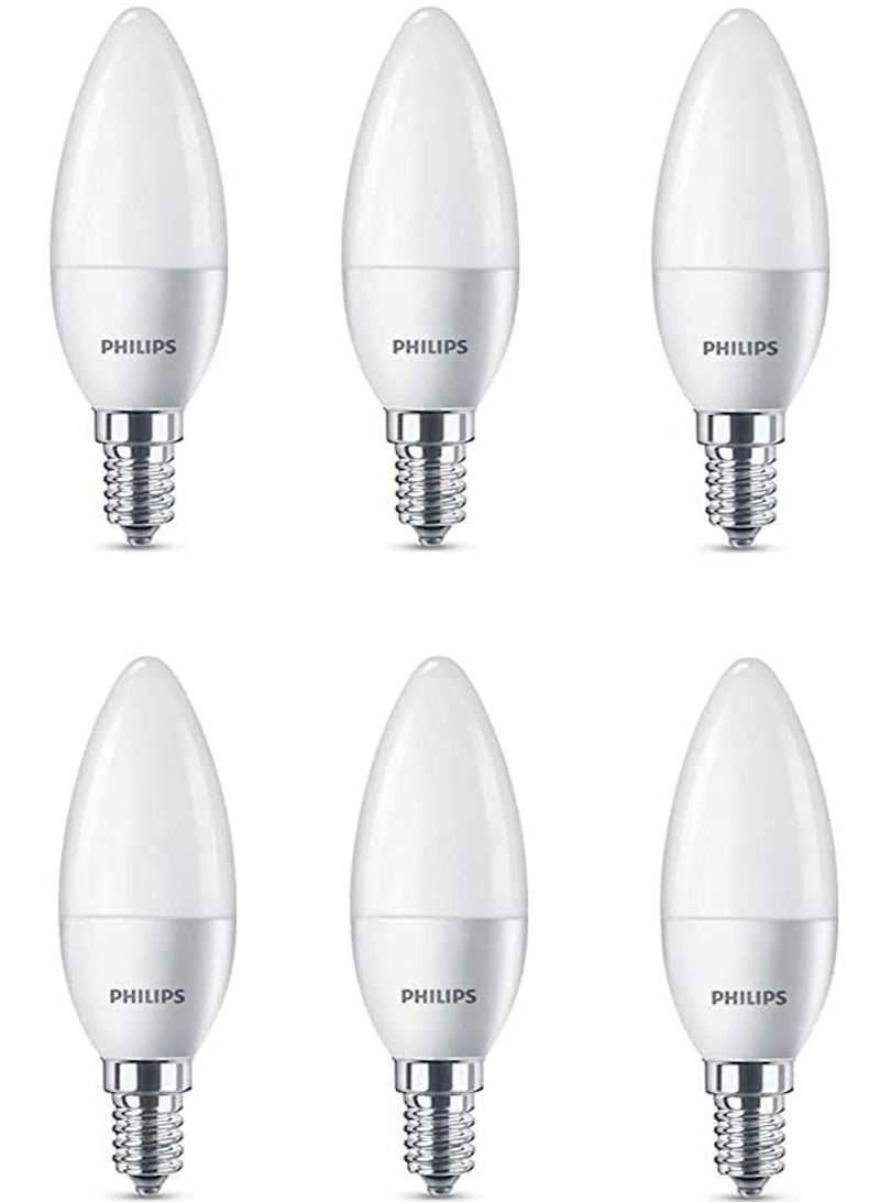 Philips 6 watt LED Bulb E14 Candle warm 3000K (6 pieces) - Image 1