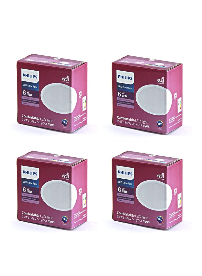 Philips 59444 Meson Spot Light, 8 cm - 6 watt White  -(4 Pieces) - Image 1