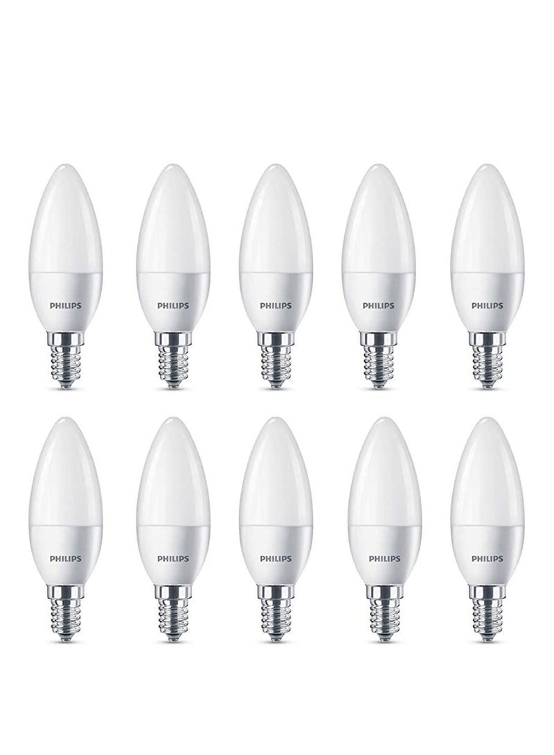 Philips 6 watt LED Bulb E14 Candle white 6500K (10 pieces)