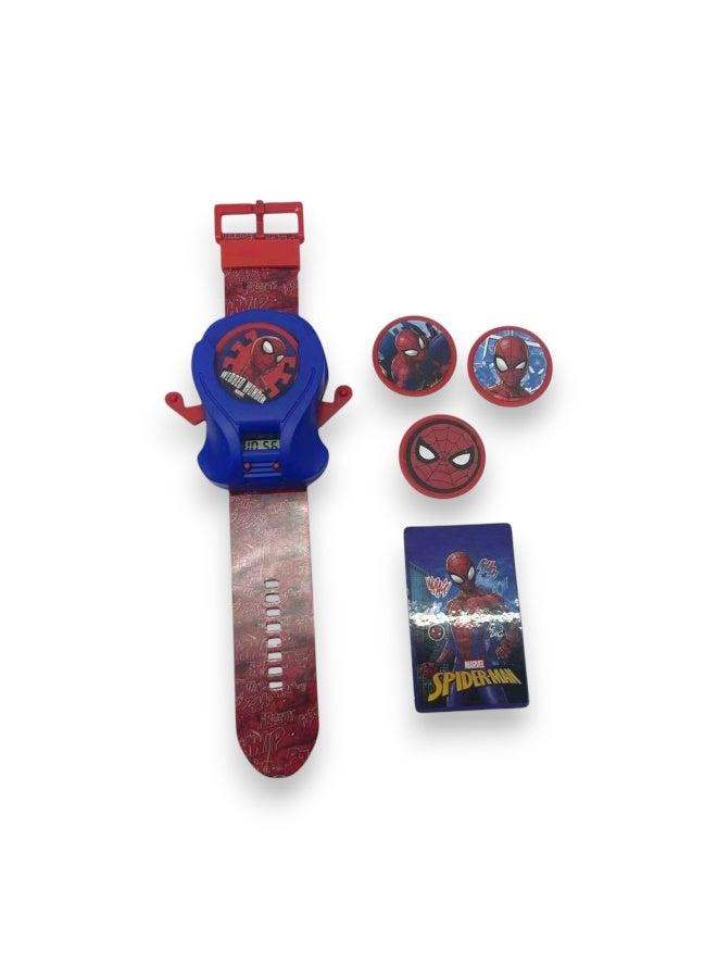 مارفل ساعة سبايدر مان لإطلاق الأقراص للأطفال – لعبة أكشن مع أقراص ملونة - Image 1