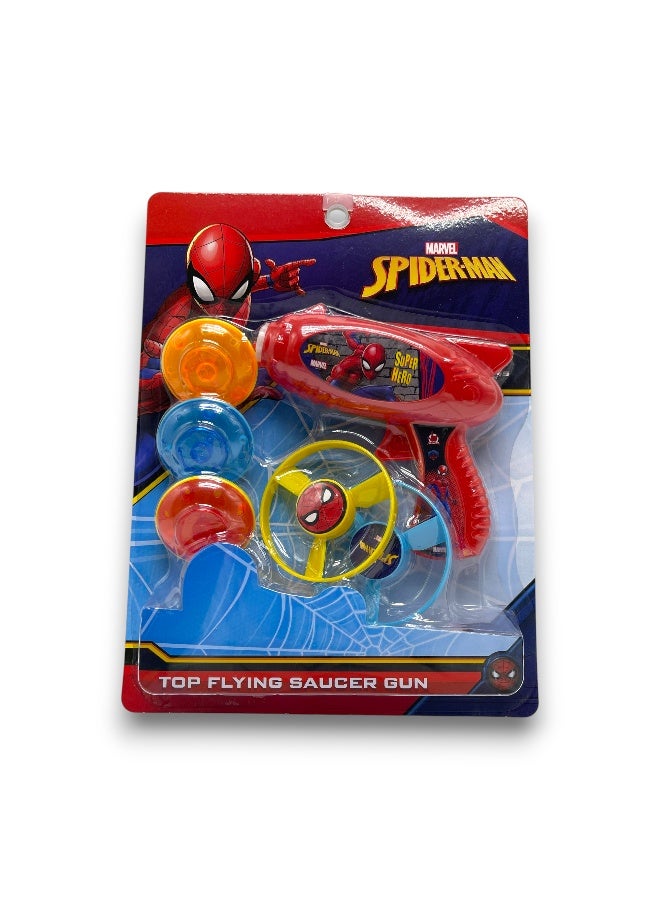MARVEL Spider-Man Top Flying Saucer Gun Toy – Launching Spinner Disc Shooter with 3 Discs – Kids’ Outdoor Action Toy – Ages 3+| multicolor - Image 3