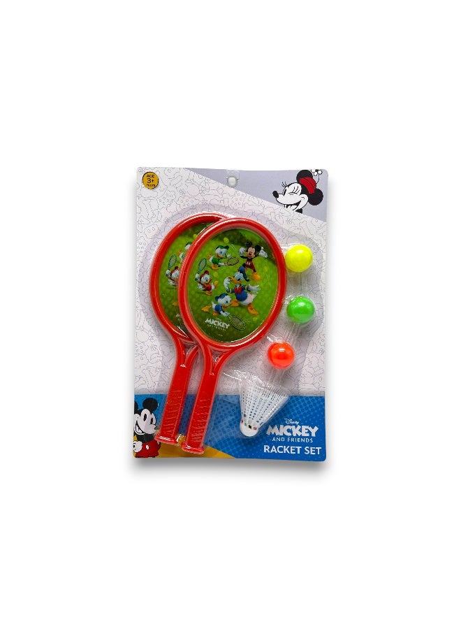 ديزني مجموعة مضارب ميكي ماوس للأطفال – 2 مضرب مع كرات وكرة ريشة – مجموعة ألعاب خارجية متعددة الألوان - Image 2