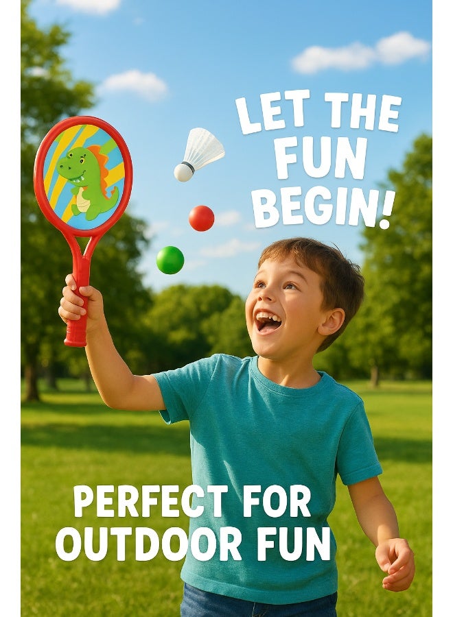 ديزني مجموعة مضارب ميكي ماوس للأطفال – 2 مضرب مع كرات وكرة ريشة – مجموعة ألعاب خارجية متعددة الألوان - Image 3