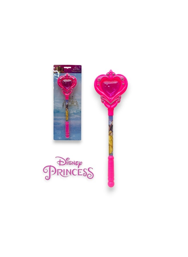 Disney Princess Magic Wand for Girls – Flashing Light Up Toy with Heart Top – Princess Dress Up Pretend Play Accessory-Pink - Image 1