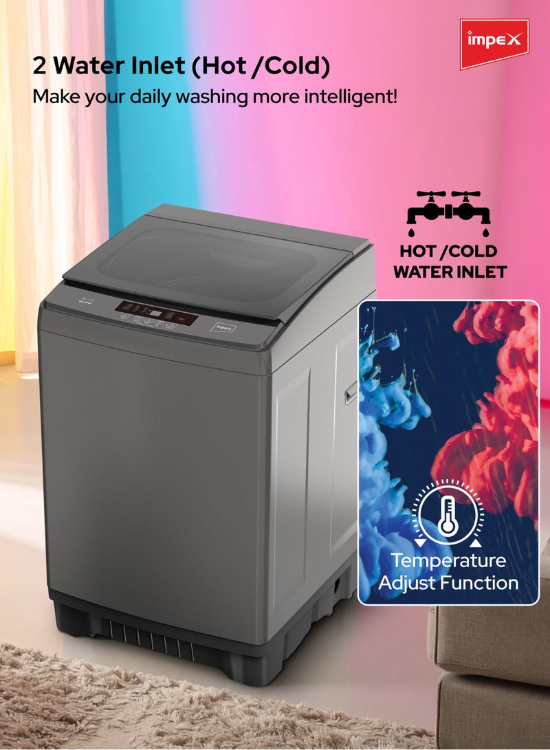 إمبكس غسالة ملابس أوتوماتيكية بالكامل سعة 14 كجم تحميل علوي | تنظيف الملابس والفساتين | سعة دوران 14 كجم | 8 برامج غسيل | نظام غسيل منطقي ضبابي | عمليات منخفضة الضوضاء | كفاءة في استهلاك الطاقة، قفل أمان، حماية من الرطوبة | WM1400TMG - - Image 3