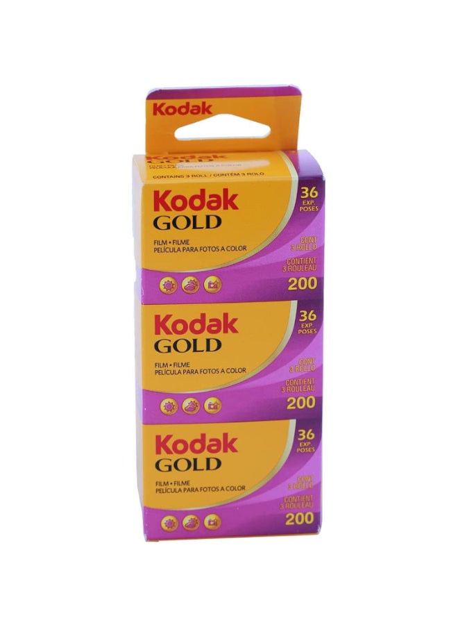 كوداك Gold 200 Film / 3 Pack / GB135-36-Vertical Packaging - Image 1