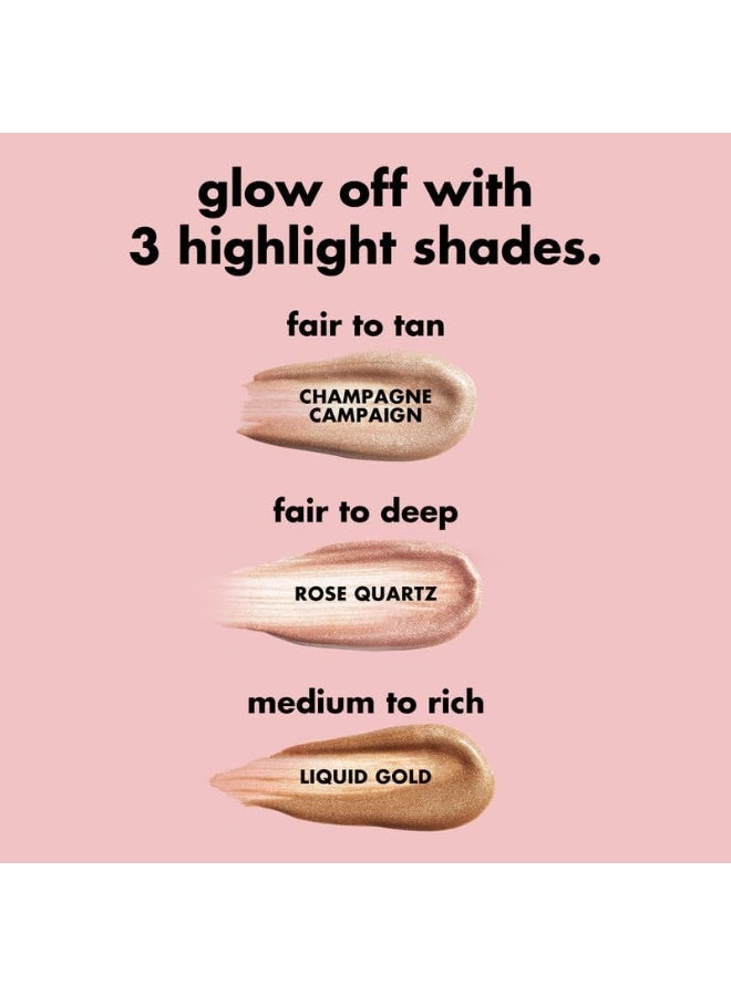 إلف Halo Glow Highlight Beauty Wand, Liquid Highlighter Wall for Luminous, Radiant Skin, Buildable Formula, Vegan & Cruelty Free, Champagne Campaign, 10 ml - Image 4