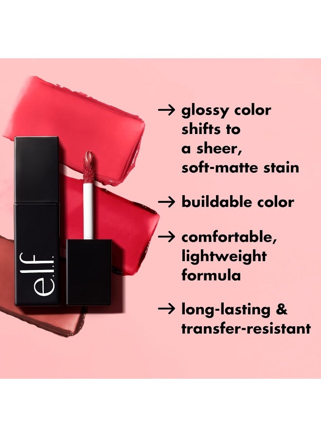إلف صبغة شفاه لامعة من مستحضرات التجميل، خفيفة الوزن، تدوم طويلاً لصبغة شفاه مع لمسة خفيفة من اللون وتأثير لامع خفيف، حلم القرفة - Image 3