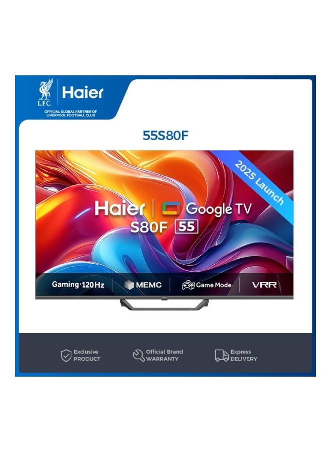 هاير تلفاز ذكي QLED 4K بحجم 55 بوصة مع جهاز استقبال مدمج - Image 1