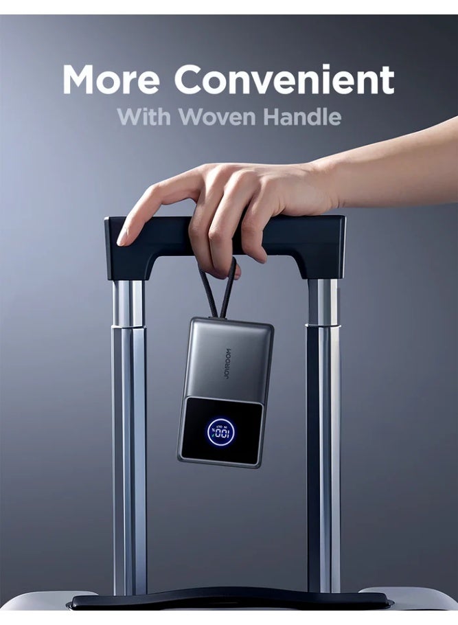 JOYROOM 10000 mAh JR-PR1 22.5W Elva Series Mini Power Bank With Built-in Retractable Cable - 10000mAh Black - Image 3