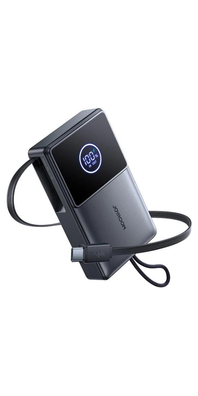 JOYROOM 10000 mAh JR-PR1 22.5W Elva Series Mini Power Bank With Built-in Retractable Cable - 10000mAh Black - Image 1