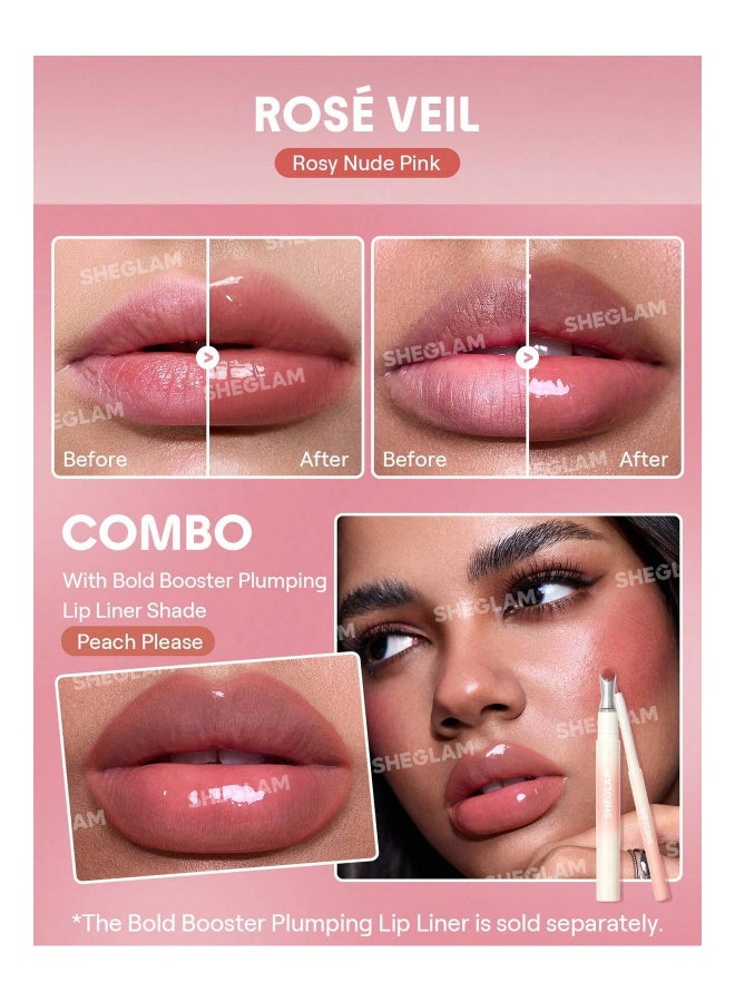 SHEGLAM Bold Booster Lip Plumper Rese Veil - Image 2