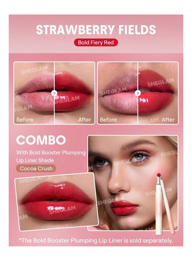 SHEGLAM Bold Booster Lip Plumper Strawbeey Fields - Image 2