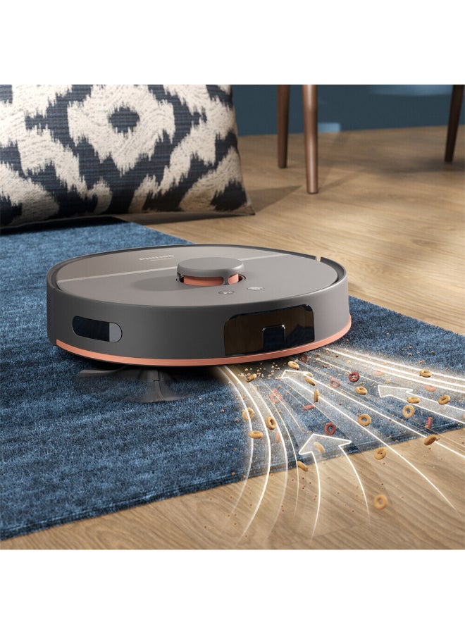 فيليبس روبوت مكنسة وممسحة هوم ران 5000 - حتى 200 دقيقة من وقت التشغيل، قوة شفط 10000 باسكال، مدعوم بتطبيق هوم ران، رادار LDS، كشمير - Image 3