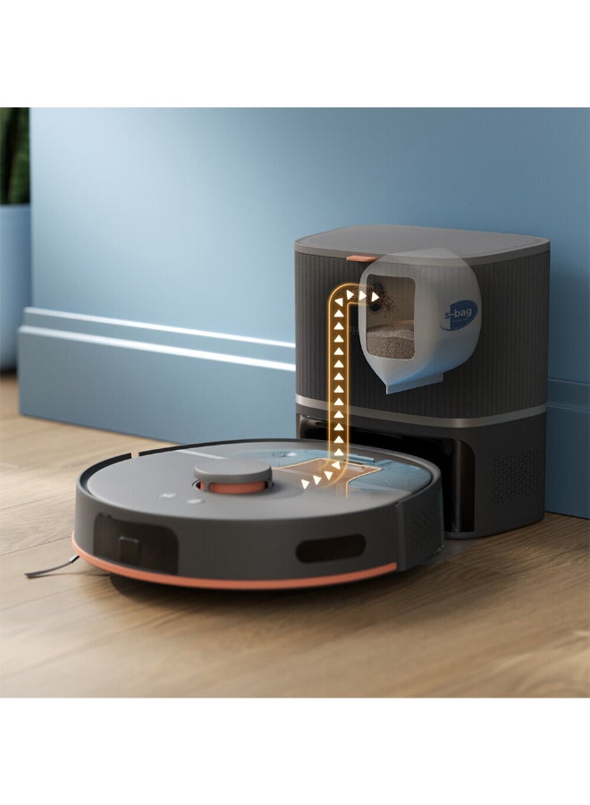 فيليبس روبوت مكنسة وممسحة هوم ران 5000 - حتى 200 دقيقة من وقت التشغيل، قوة شفط 10000 باسكال، مدعوم بتطبيق هوم ران، رادار LDS، كشمير - Image 4