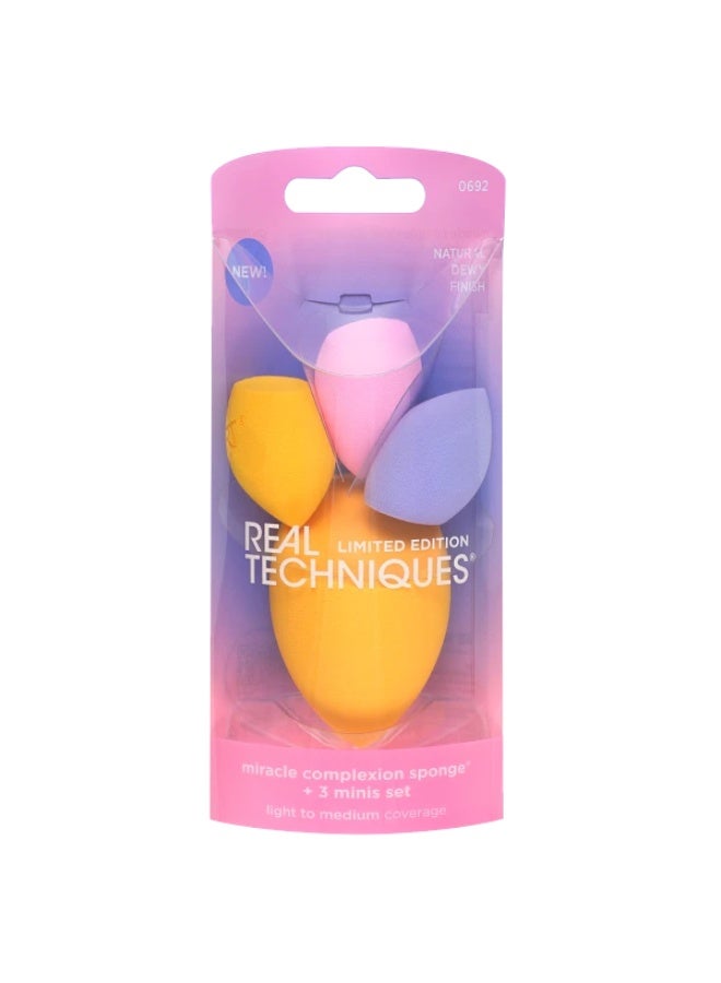 REAL TECHNIQUES Miracle Complexion Sponge + 3 Minis Kit, 4 Piece Set - Image 1