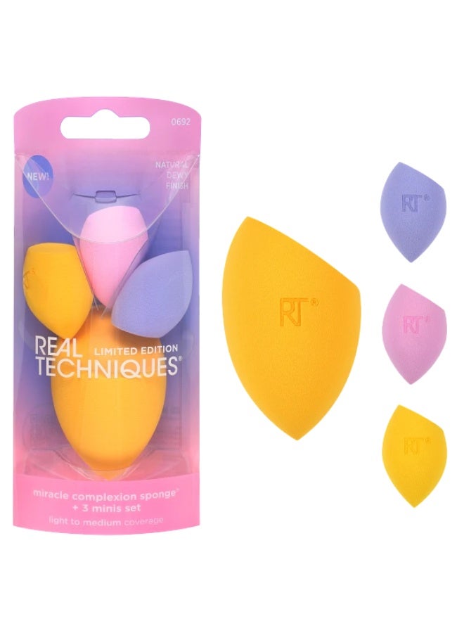 REAL TECHNIQUES Miracle Complexion Sponge + 3 Minis Kit, 4 Piece Set - Image 2