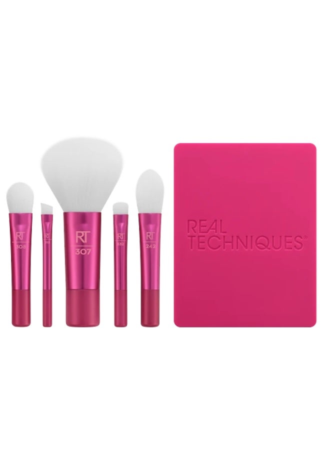 REAL TECHNIQUES Vivid Escape Glow-To-Go Travel Brush Kit, 6 Piece Set - Image 3
