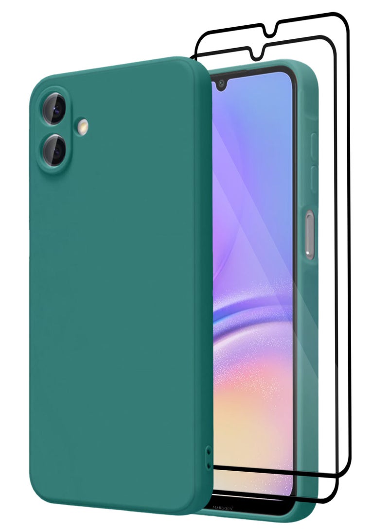 مارجون 3Packs Liquid Silicone Case for Samsung Galaxy A05 Protective Phone Case with Soft Anti-Scratch Microfiber Lining Utra Slim Drop Protection Phone Cover with Two 3D Screen Protectors Green-3 - Image 1