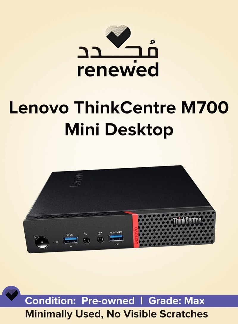 Lenovo Renewed Lenovo ThinkCentre M700 Mini Desktop PC - Intel Core i5 6th Gen - 8GB DDR4 RAM - 256GB SSD - Windows 10 Pro - black - Image 1