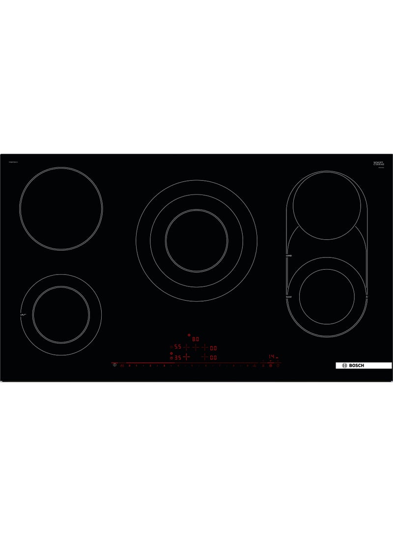 BOSCH 90cm Built-In Electric Hob, DirectSelect Premium Touch, 5 HighSpeed Zones – Smart Cooking Flexibility PKM975DK1D black - Image 1