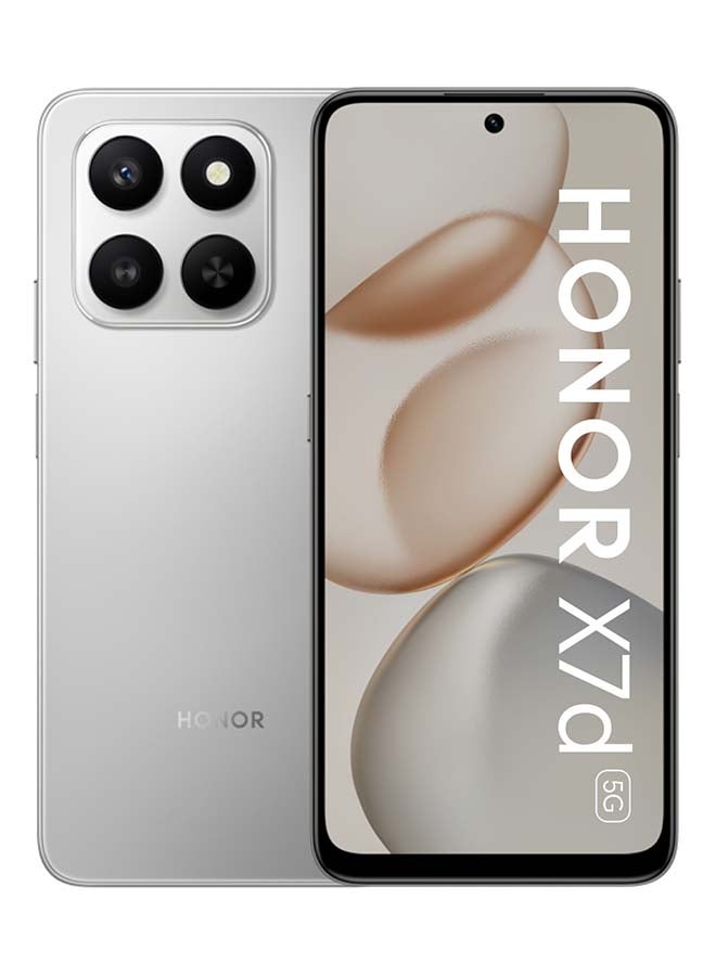 Honor X7d Dual SIM 6GB RAM 128B 5G Meteor Silver - Middle East Version - Image 1