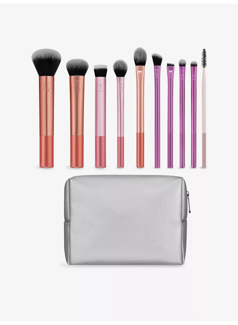 Real Techniques Best-Selling Blends Brush Set with Cosmetic Bag 10 Pcs Set Pink - Image 2
