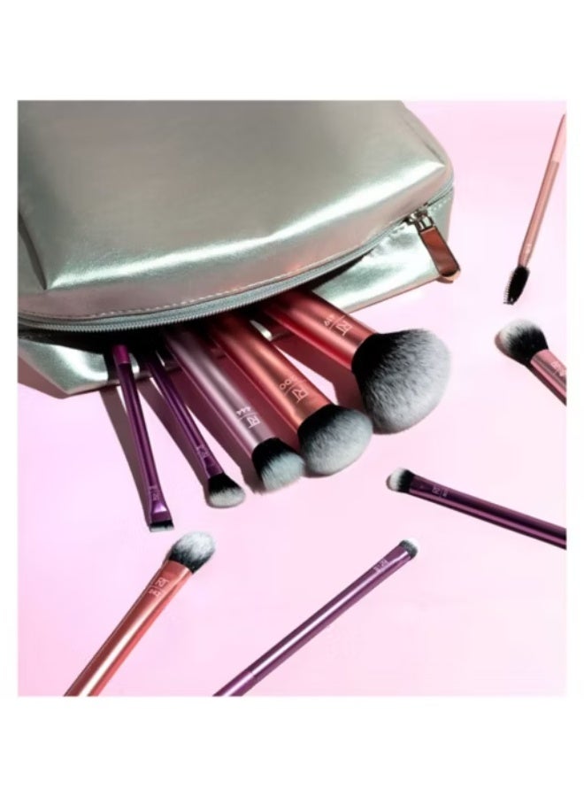 Real Techniques Best-Selling Blends Brush Set with Cosmetic Bag 10 Pcs Set Pink - Image 4