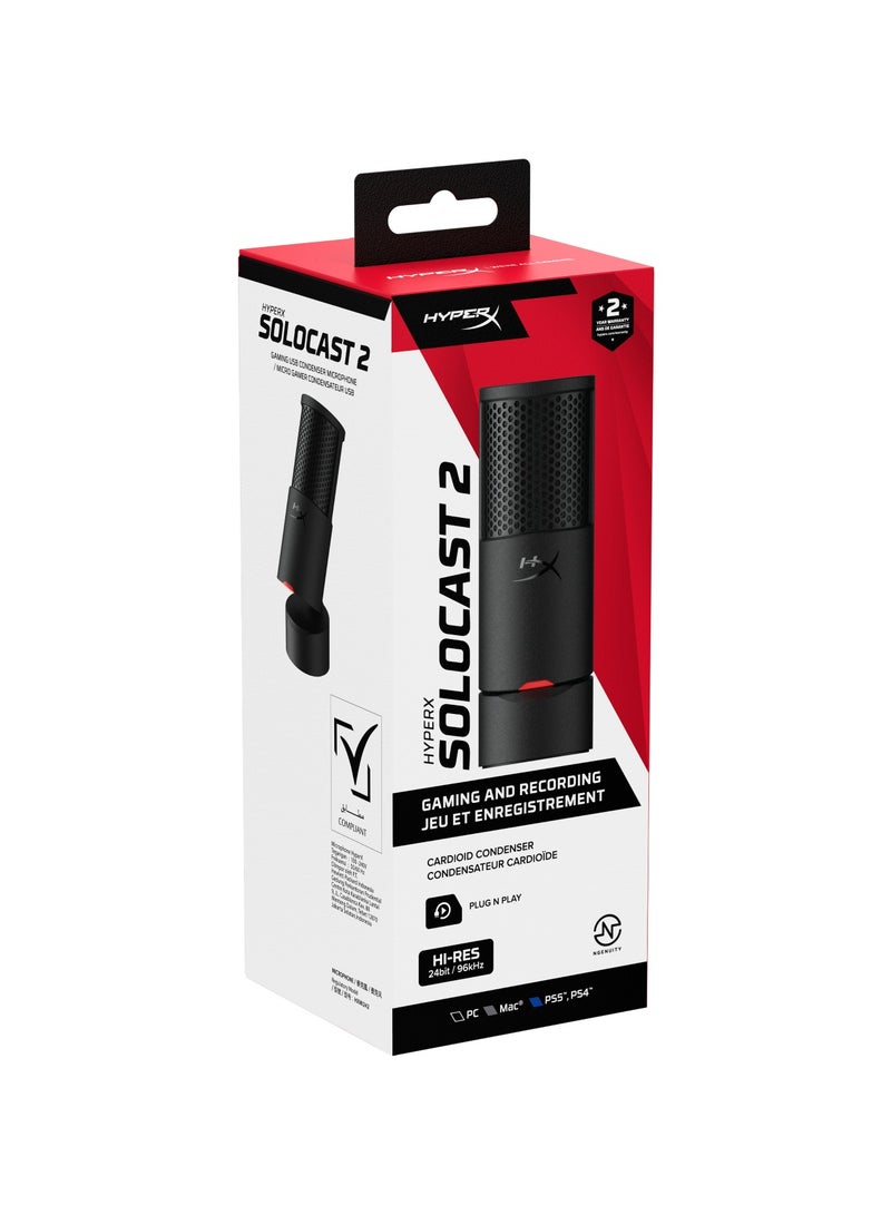 HYPERX SoloCast 2 Gaming USB Condenser Mic, PC, USB-C, USB-A - Image 5