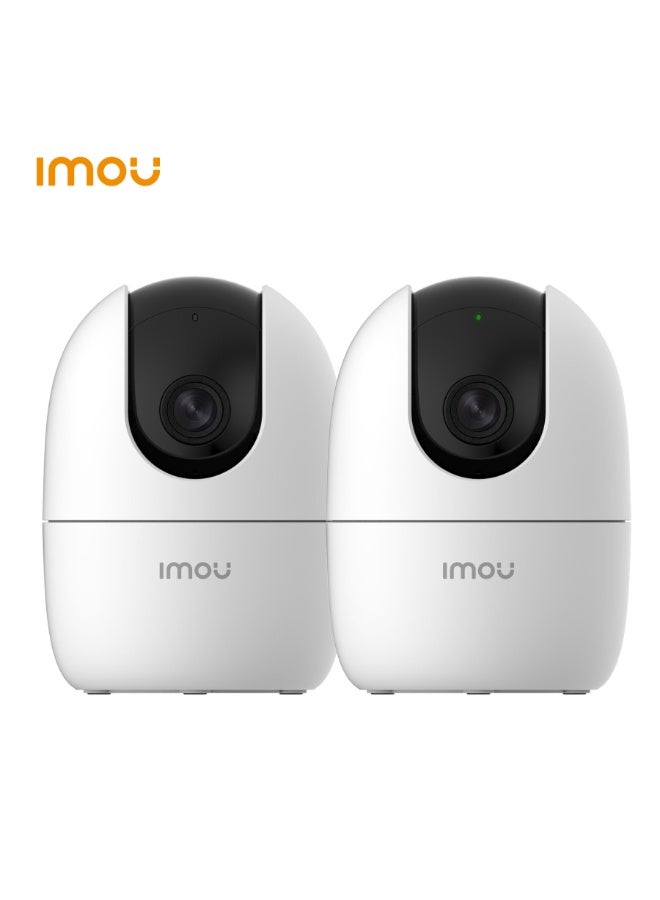 ايمو 360 Degree Security Camera (White)，Up to 256GB SD Card Support，WiFi & Ethernet Connection，1080P Full HD，Privacy Mode，Alexa Google Assistant，Human Detection，2-Way Audio，Night Vision Ranger2 2packs - Image 1