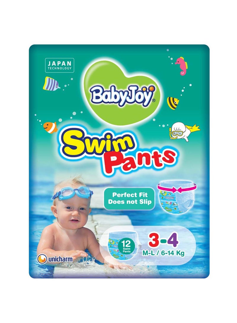 بيبي جوي سروال سباحة مقاس 3-4 حفاض 6-14 كجم وسط كبير عبوة توفير - Image 1