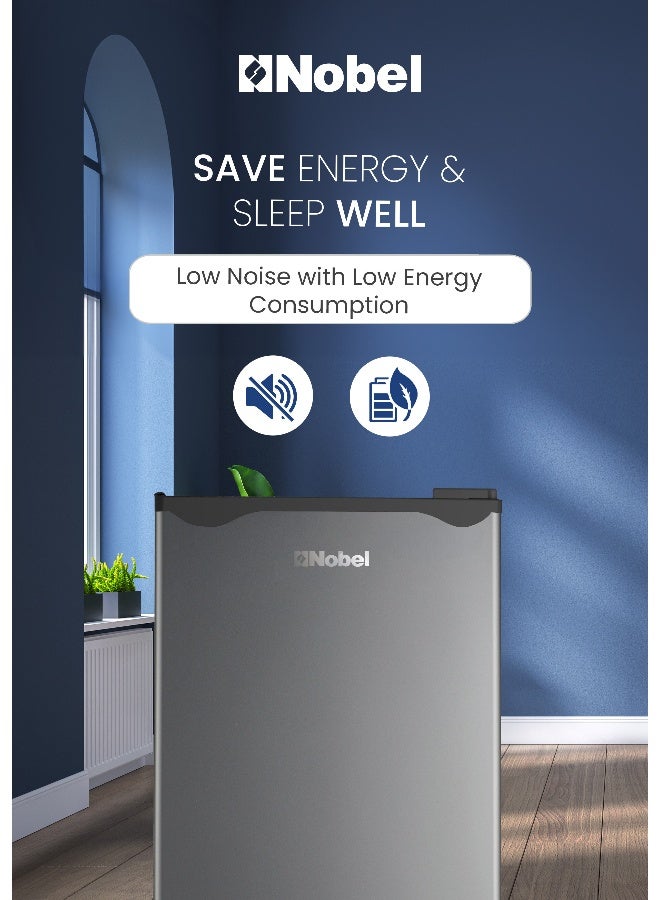 نوبل Nobel 135L Gross / 90L Net Single Door Refrigerator, Defrost, R600a Refrigerant, Mechanical Temperature Control, LED Light, Inside Condenser, Recessed Handle, Vegetable Crisper, Ice-Cube Tray (1 Year Warranty) 380 W NR135E grey - Image 4