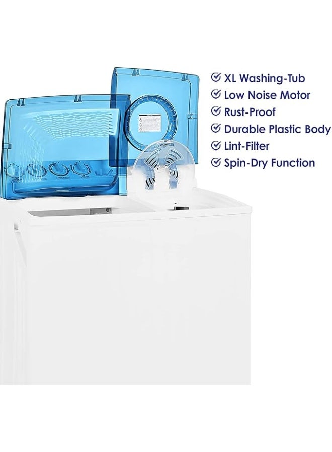 Super General 12 kg Twin-tub Semi-Automatic Washing Machine, efficient Top-Load Washer with Lint Filter, Spin-Dry SGW125 White Blue - Image 3
