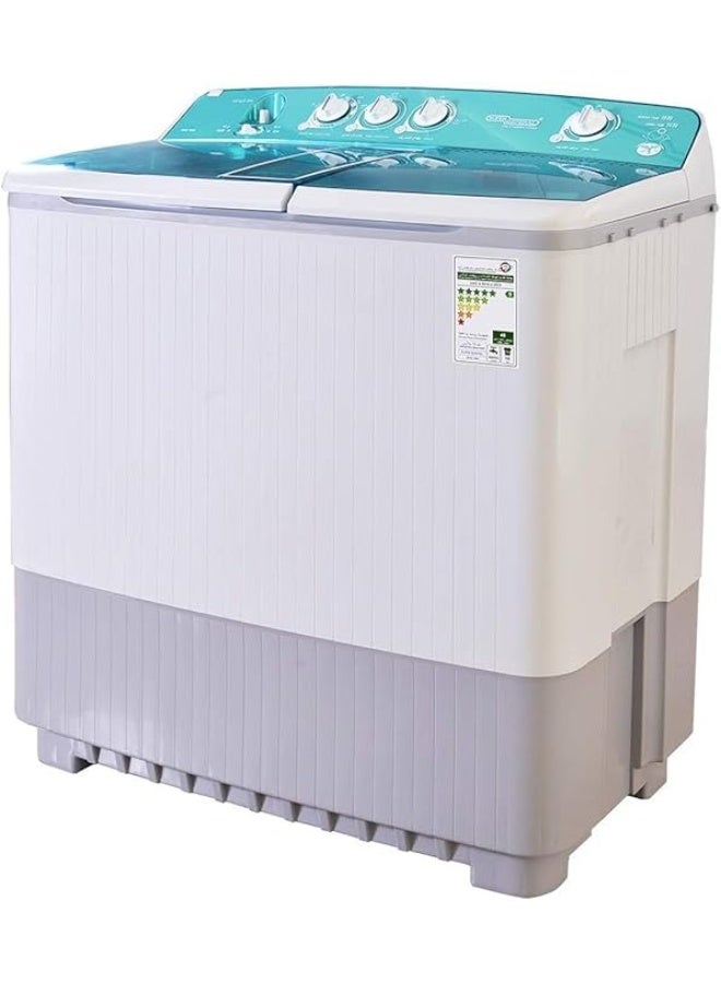 Super General 18 Kg Twin Tub Semi Automatic Washing Machine , Lint Filter, Spin Dry, Rust-Proof, Heavy-Duty Motor SGW1800 Light Grey Green - Image 1