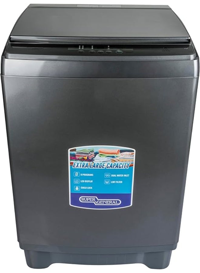 Super General 20 Kg Top Load Washing Machine , Power Off Memory, LED Display, Quick Wash, Child lock SGW2022 silver - Image 1