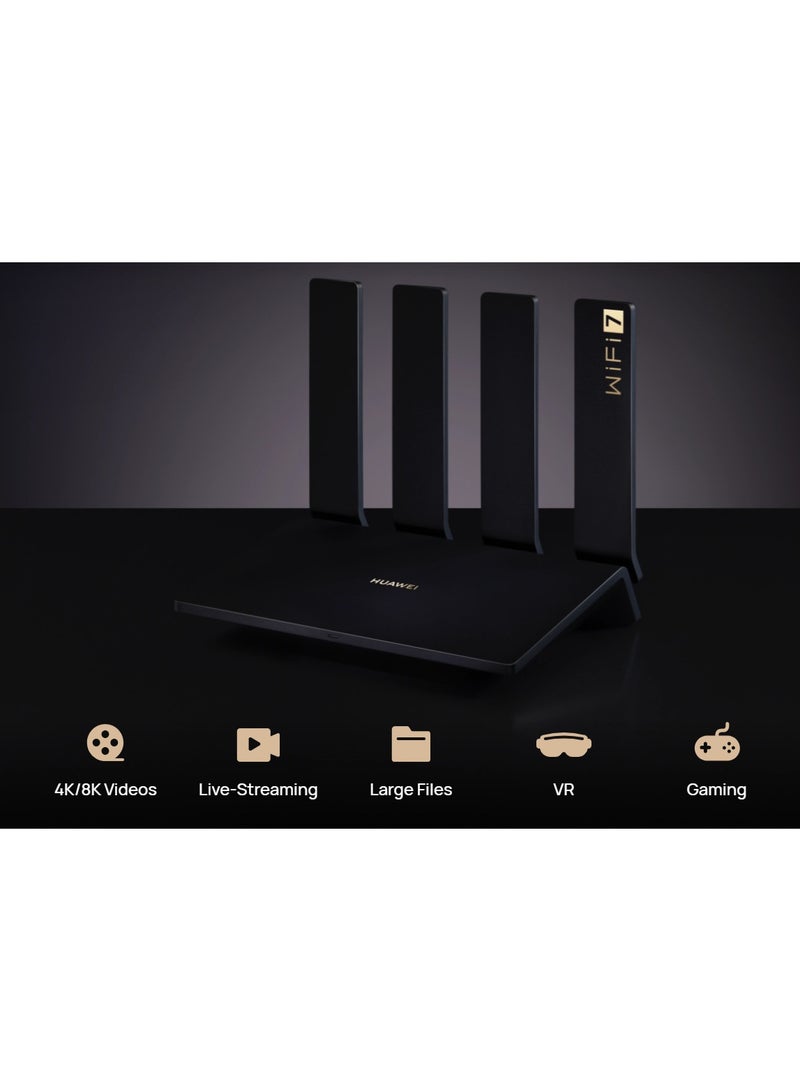 HUAWEI WiFi BE3 Pro | 3.6 Gbps Dual-Band Wi-Fi 7 with Smart Antenna I Dual 2.5GE Ports - YGJN-BE33 | Black - Image 5
