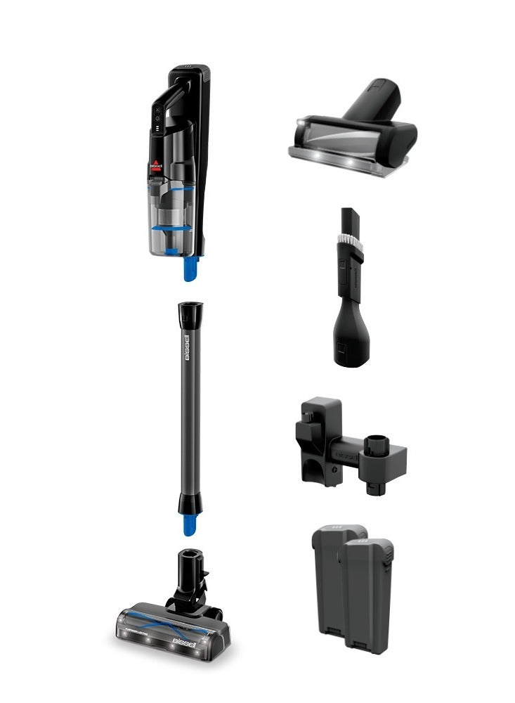 بيسيل PowerClean FurGuard 4241K – 280W Self-Standing Cordless Vacuum with Self-Cleaning Brush Roll and Upholstery Tool with LED Headlights, 2 Removable Batteries (Up to 100min), Wall Mount | 2-Year Warranty 0.4 L 280 W 4241K blue - Image 1