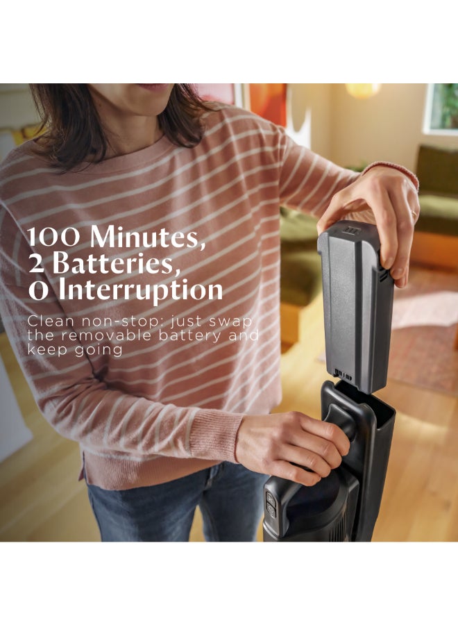 Bissell PowerClean FurGuard 4241K – 280W Self-Standing Cordless Vacuum with Self-Cleaning Brush Roll and Upholstery Tool with LED Headlights, 2 Removable Batteries (Up to 100min), Wall Mount | 2-Year Warranty 0.4 L 280 W 4241K blue - Image 3