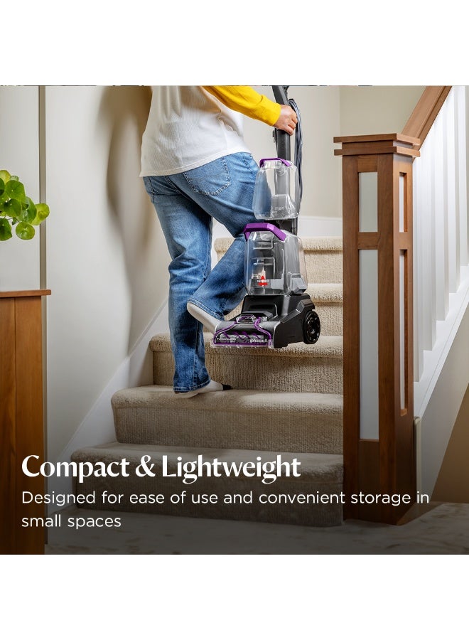 بيسيل TurboClean PowerBrush 4085K – Carpet Cleaner with 4-Row Brushroll, Powerful Suction, 2.1m Hose & 10cm Stain Tool, Compact, Lightweight with Wash & Protect Pro Solution | 2-Year Warranty 600 W 4058K Purple - Image 4