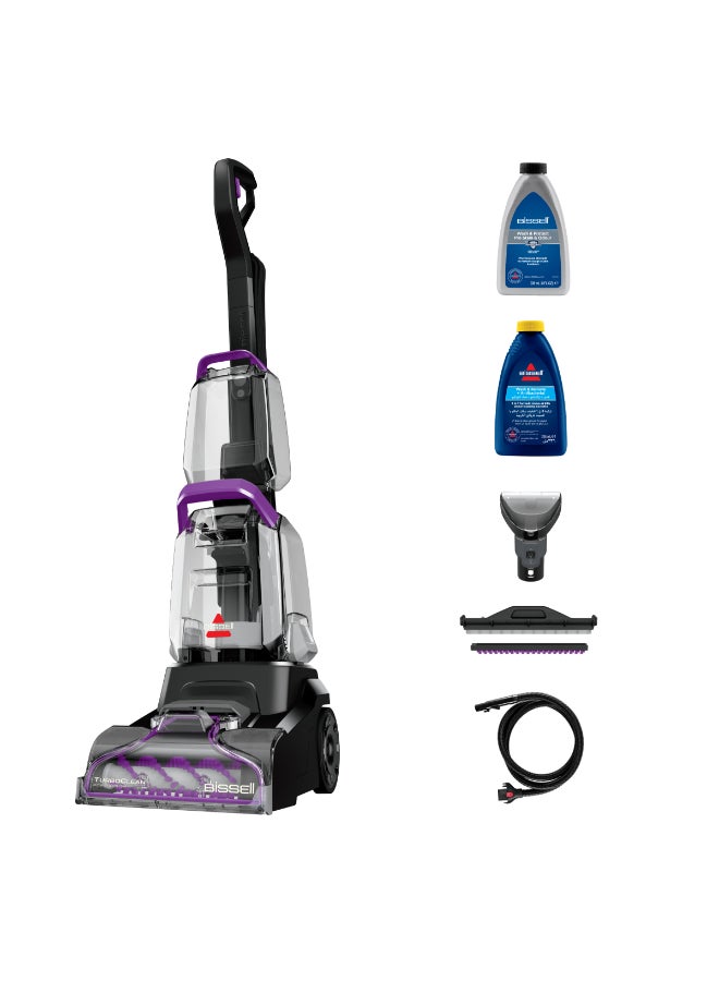 بيسيل TurboClean PowerBrush 4085K – جهاز تنظيف السجاد بفرشاة 4 صفوف، شفط قوي، خرطوم بطول 2.1م وأداة بقعة 10سم، مدمج، خفيف الوزن مع محلول Wash & Protect Pro | ضمان لمدة 2 سنة - Image 1